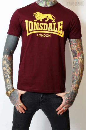 Lonsdale T-Shirt Logo Regular Fit Vintage Oxblood