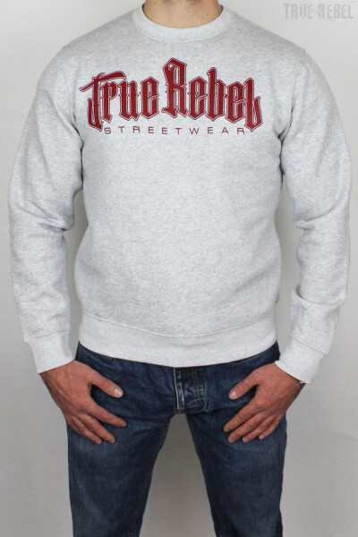 True Rebel Sweater Vatos Locos Grey Burgundy
