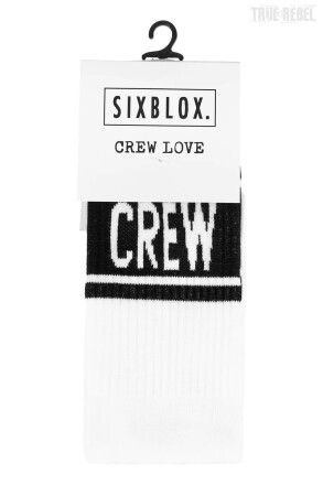 Sixblox. Socks Crew Love White Black