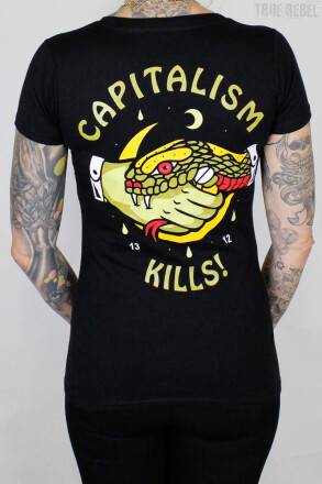 True Rebel Ladies Shirt Capitalism Kills Black