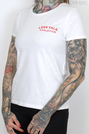 Less Talk Ladies Shirt Lowkick White