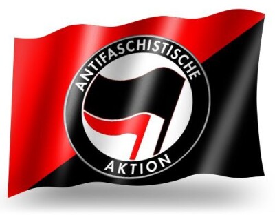 Flag Antifa Aktion Diagonal Red/Black 150x100cm