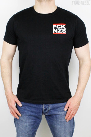 True Rebel T-Shirt FCK NZS Pocket Print Black