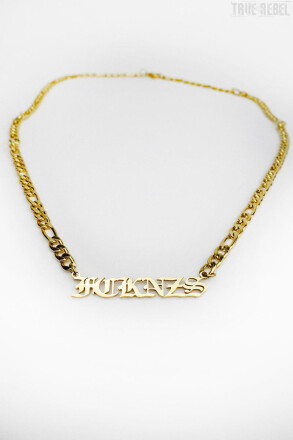 Sixblox. Necklace FCK NZS Golden