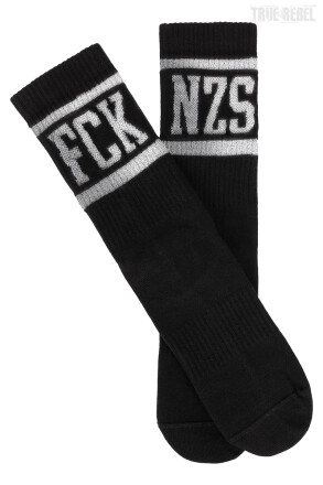 True Rebel Socks Reflective FCK NZS Black