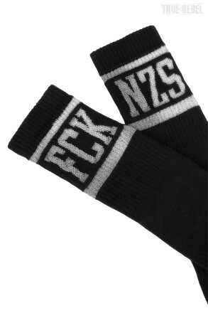 True Rebel Socks Reflective FCK NZS Black