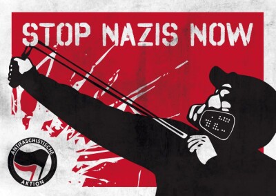 Poster Stop Nazis Now (A3, gefaltet)