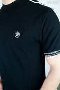 Trojan T-Shirt Stripe Chequerboard Black