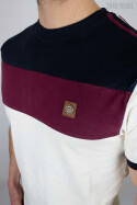 Trojan T-Shirt Twin Stripe Panel Ecru