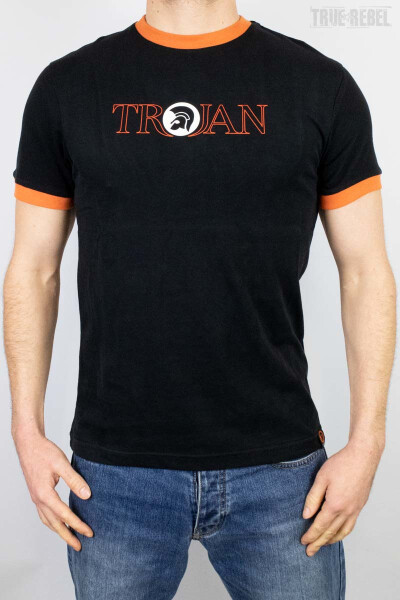 Trojan T-Shirt Outline Logo Black
