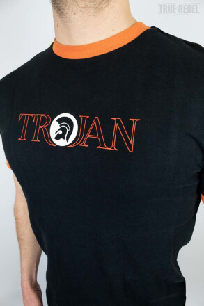 Trojan T-Shirt Outline Logo Black