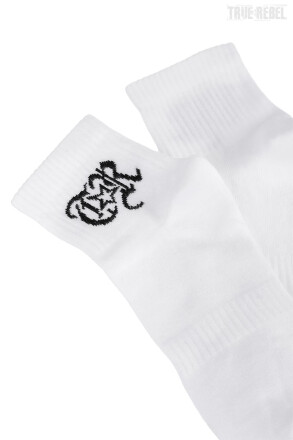 True Rebel Quarter Socks TR White 