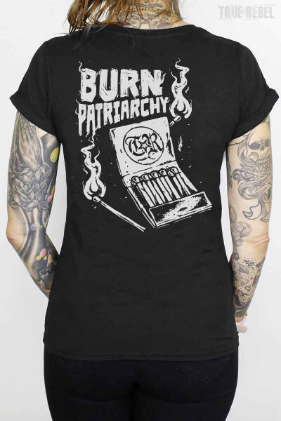True Rebel Ladies Shirt Burn Patriarchy Ash Black