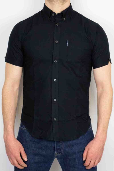 Ben Sherman Shirt Short Signature Organic Barely Black