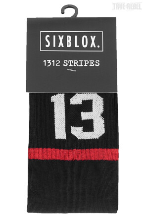 Sixblox. Socks 1312 Stripes Black Red