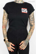 True Rebel Ladies Shirt FCK NZS Pocket Print Black