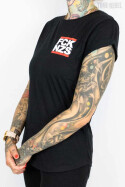 True Rebel Ladies Shirt FCK NZS Pocket Print Black