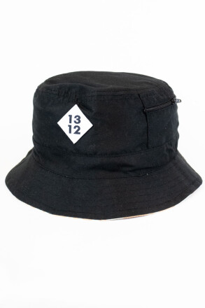 Sixblox. Reversible Bucket Hat Pattern Black Peach