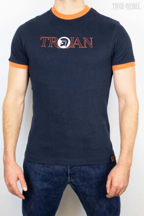 Trojan T-Shirt Outline Logo Navy