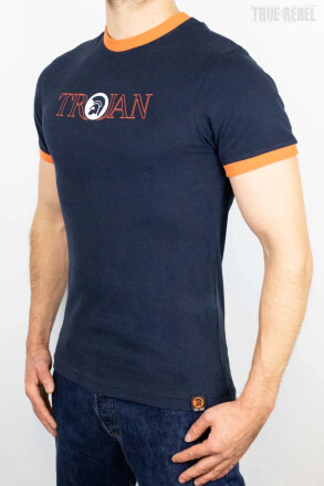Trojan T-Shirt Outline Logo Navy