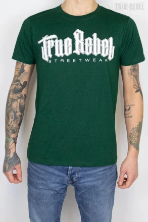 True Rebel T-Shirt Vatos Locos Bottle Green White