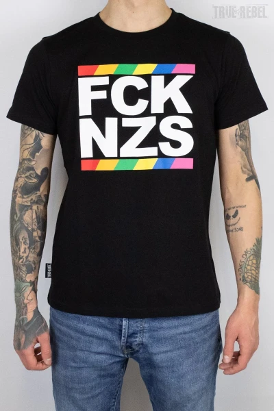 True Rebel T-Shirt FCK NZS Pride Black