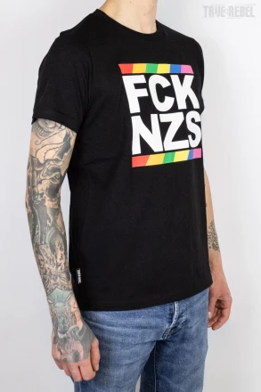 True Rebel T-Shirt FCK NZS Pride Black