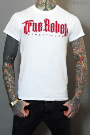 True Rebel T-Shirt Vatos Locos White Burgundy